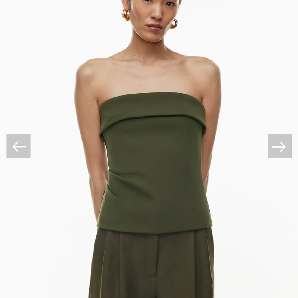 Aritzia Olive Green Strapless Top